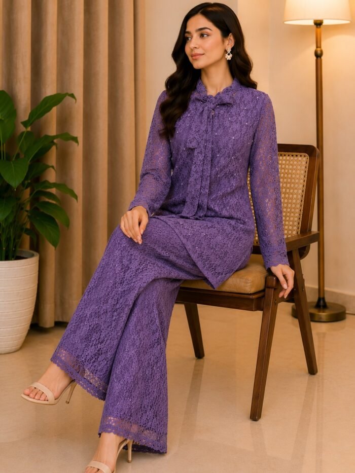 Lavender Luxe Laser Lace Set | LAZER CUT-OUT COLLECTION
