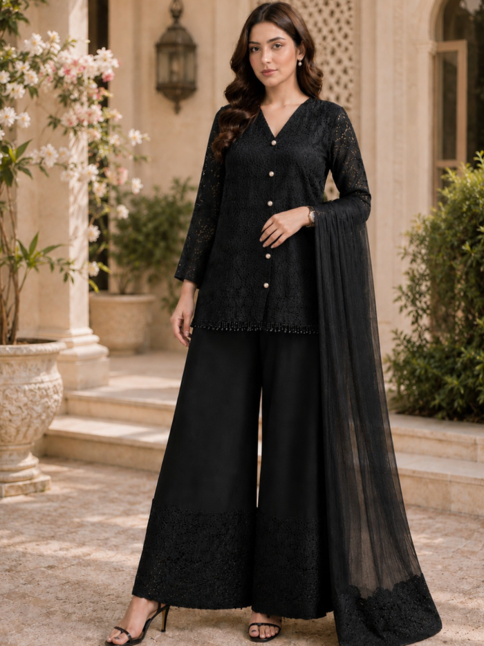 Midnight Noir Schiffli 3-Piece